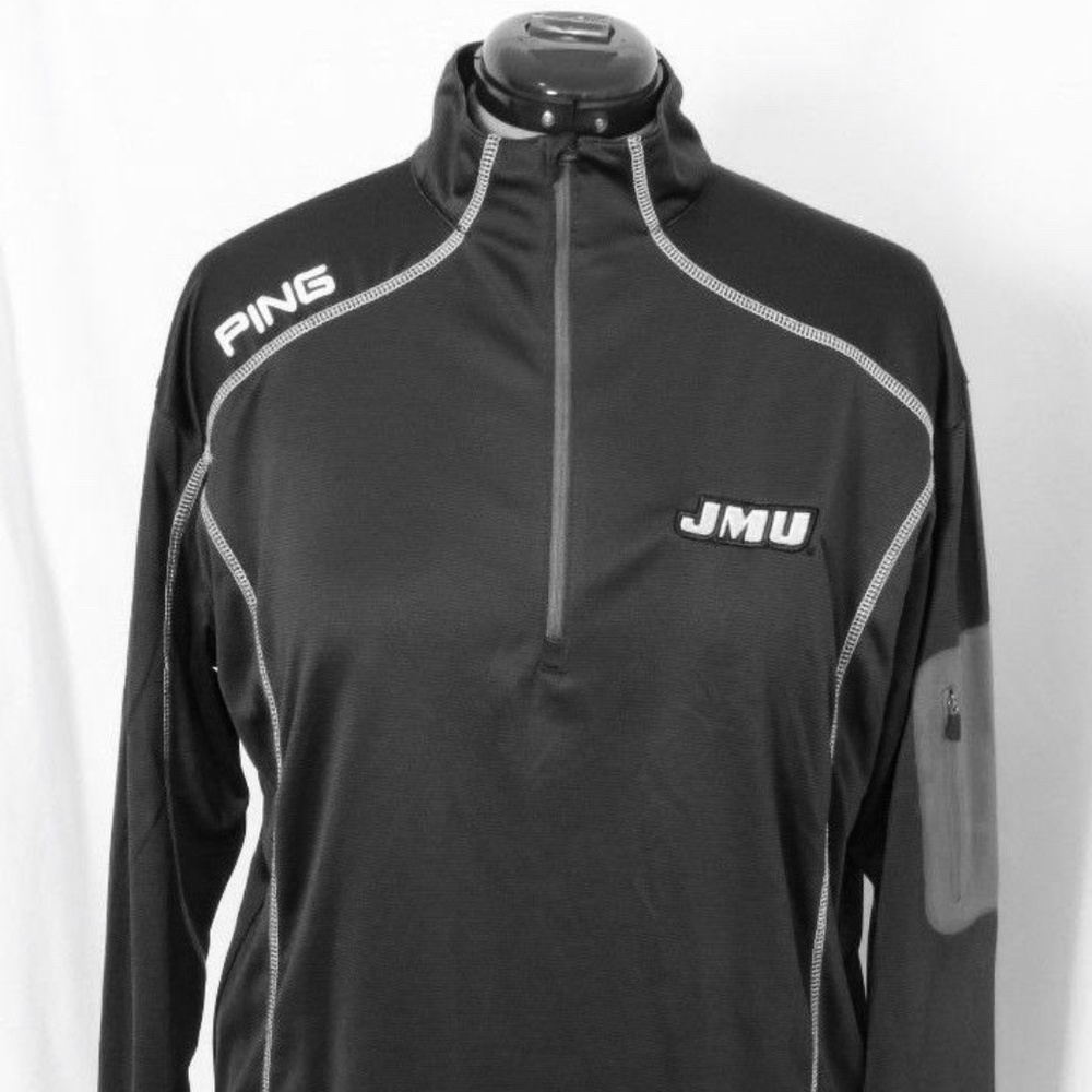 James Madison (JMU) PING Black 1/4 Zip Pullover